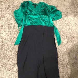 BCBG Green Top with Pencil Skirt Dress